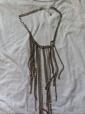 Altar'd State Silver Multi-Chain Fringe Necklace